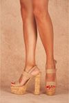 Sofia Mantar /Ten Yüksek Topuklu Kadın Ayakkabı