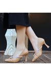 Lidiya Nude Cilt Stiletto Ayakkabı