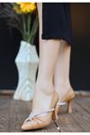 Lidiya Nude Cilt Stiletto Ayakkabı
