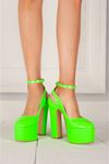 Sugar Neon Yeşil Rugan Yüksek Topuklu Kadın Ayakkabı