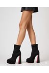 Kadın Platform Yüksek Topuklu Bot Mojo Siyah Süet