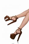 Daria Kahverengi Rugan Tasarım Platform 19 Cm Bağlamalı Ayakkabı