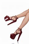 Daria Bordo Rugan Tasarım Platform 19 Cm Bağlamalı Ayakkabı