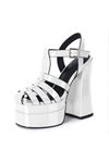 Camila Beyaz Rugan Çift Platform Tasarım Kadın Ayakkabı