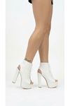 Elara Beyaz Rugan Platform Arka Açık Tasarım Kadın Ayakkabı