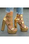 Vesper Kadın Gold Ayna Tokalı Topuklu Ayakkabı