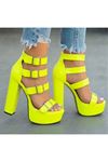 Vesper Kadın Neon Sarı Tokalı Topuklu Ayakkabı