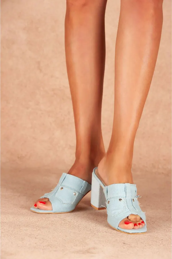 Soft Denim Topuk Terlik